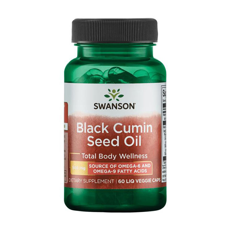Олія чорного кмину Swanson Black Cumin Seed Oil 500 мг, 60 вегетеріанських капсул